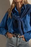 Oversized Poplin Shirt, COBALT ORGANIC COTTON - alternate image 5