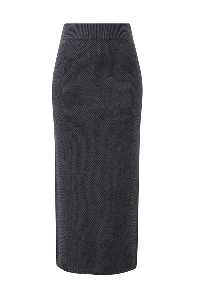 Soft Knit Maxi Skirt, CHARCOAL MARLE