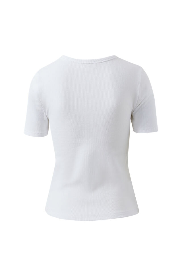 Luella Rib Tee, WHITE