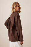 Finn Oversized Long Sleeve Tee, CHOCOLATE - alternate image 7