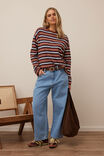 Scout Slouchy Long Sleeve  Tee, GINGER/HERITAGE NAVY STRIPE - alternate image 4