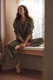 Relaxed Zip Jumpsuit, SOFT OLIVE RESCUED FABRIC - alternate image 1