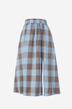 Midi Skirt In Cotton Linen Blend, BLUE SKY TAUPE GINGHAM - alternate image 2