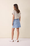 A-Line Skirt With Seam In Cotton Lyocell Blend, VINTAGE BLUE - alternate image 3