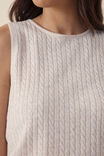 Cable Soft Knit Tank, OATMEAL MARLE - alternate image 5