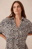 Boxy Shirt Dress, LEOPARD LINEN BLEND - alternate image 7