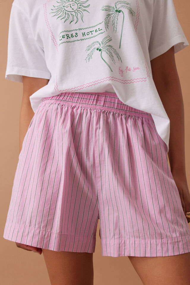 Mila Short, HIBISCUS PINK TRIPLE STRIPE