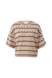 Short Sleeve Wavy Stripe Knit, STRING/PHANTOM STRIPE - alternate image 2