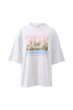 Liv Oversized Tee, WHITE/CERES HOLIDAY STAMP - alternate image 2