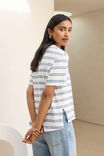 Stevie Slouchy Tee, WHITE/SEAFOAM STRIPE - example image 5