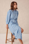 Midi Shirt Dress, BLUE WHITE RED STRIPE ORGANIC COTTON - alternate image 6