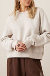 Alba Seamed Fleece Top, ALMOND - alternate image 6