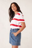 WHITE/HERITAGE RED BOLD STRIPE