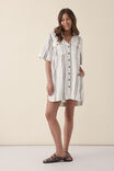 Boxy Shirt Dress, WHITE OLIVE STRIPE - alternate image 6