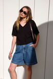 Sylvie Longline Pleat Denim Short, FRESH INDIGO - alternate image 1