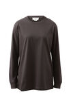 Longline Long Sleeve Cuff Tee, PHANTOM/BLACK MONOGRAM EMBROIDERY - alternate image 2