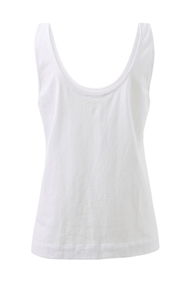 Bloom Slouchy Scoop Tank, WHITE