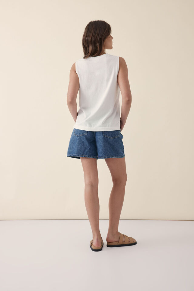 Sleeveless Tee, VANILLA