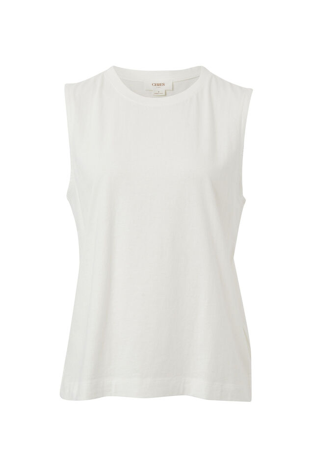 Sleeveless Tee, VANILLA