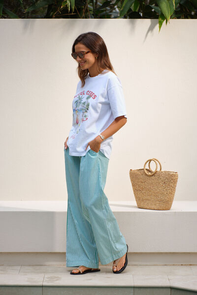 The Lounge Pant, KELLY GREEN WHITE STRIPE