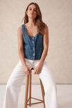 Square Neck Shell Top, FRESH INDIGO - alternate image 6
