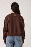 Sporty Slouchy Crew, CHOCOLATE SIDE STRIPE - alternate image 3