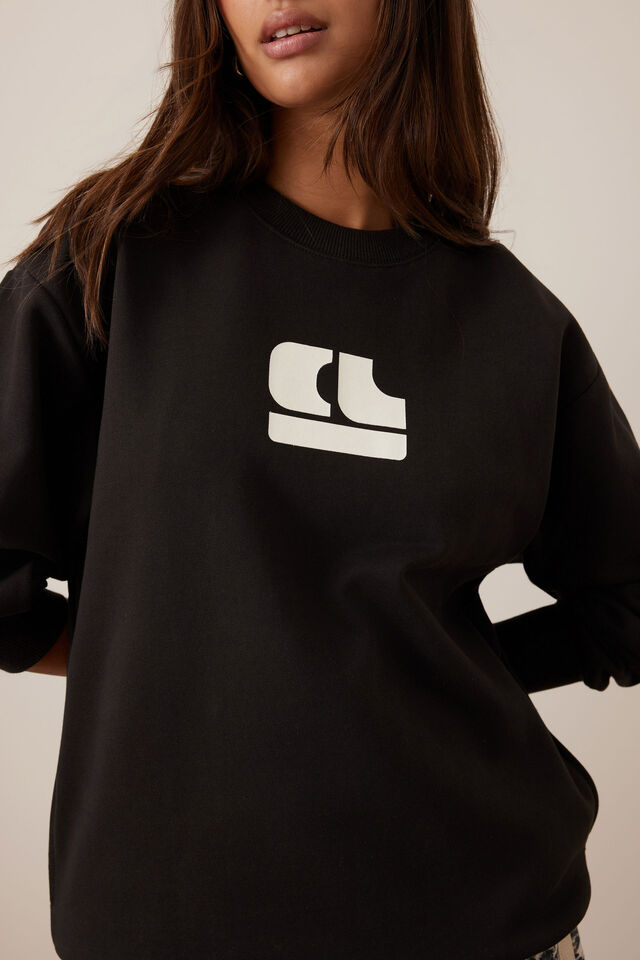 Isla Oversized Slouchy Crew, PHANTOM BUBBLE LOGO
