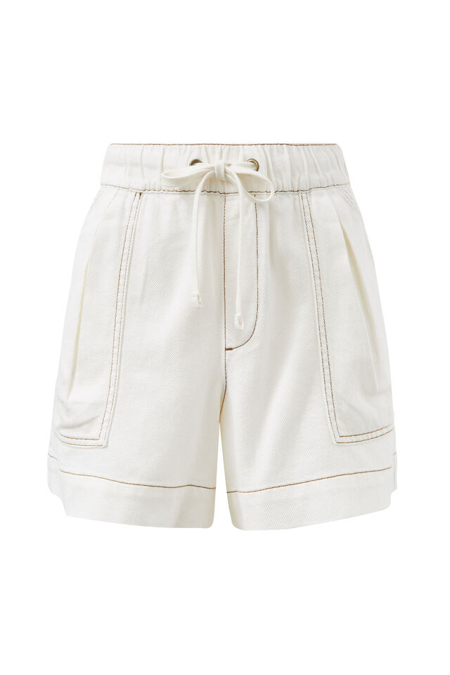 Darcy Relaxed Everyday Short, ECRU TWILL