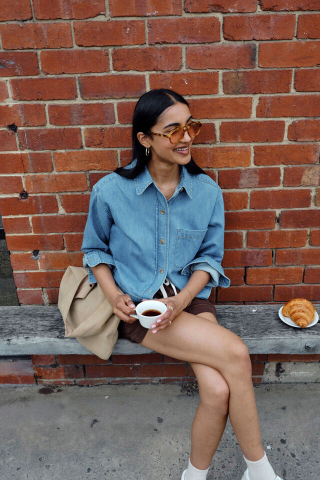 Elle Essential Shirt, VINTAGE BLUE