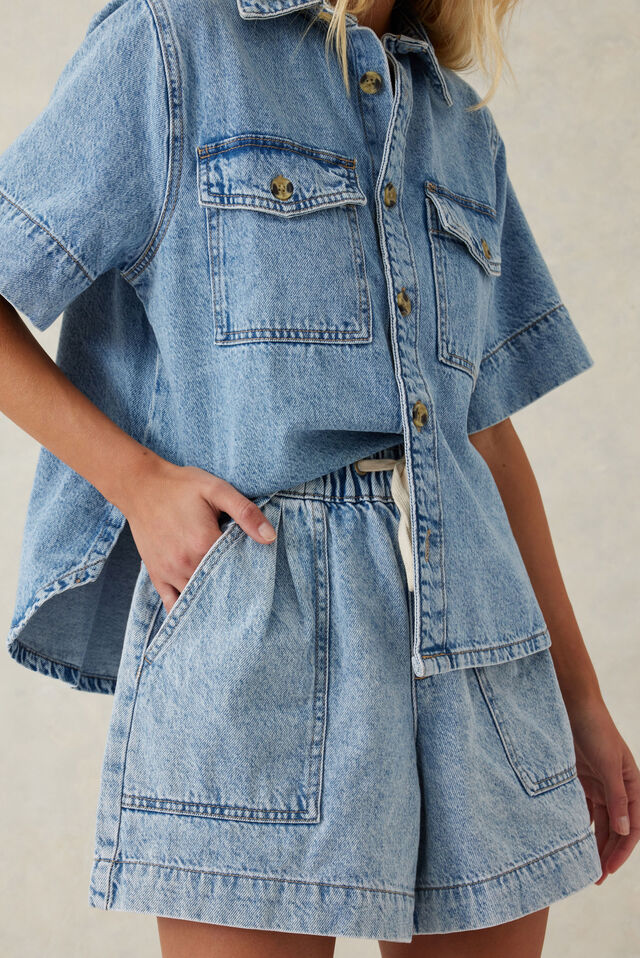 Relaxed Everyday Short, VINTAGE BLUE DENIM