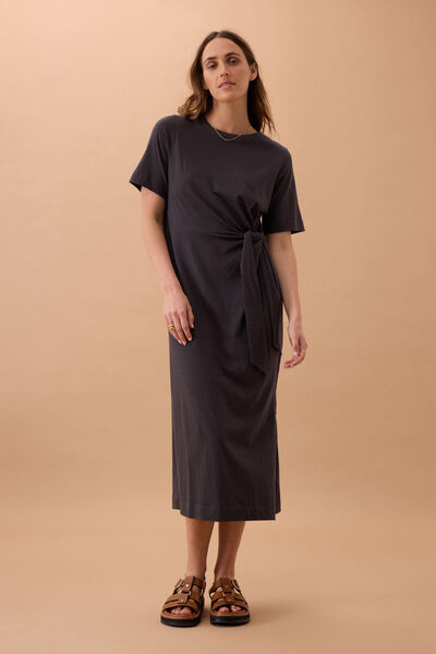 Allora Tie Midi Tee Dress, PHANTOM