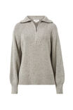 Slouchy Zip Knit, LIGHT GREY NEP - alternate image 2