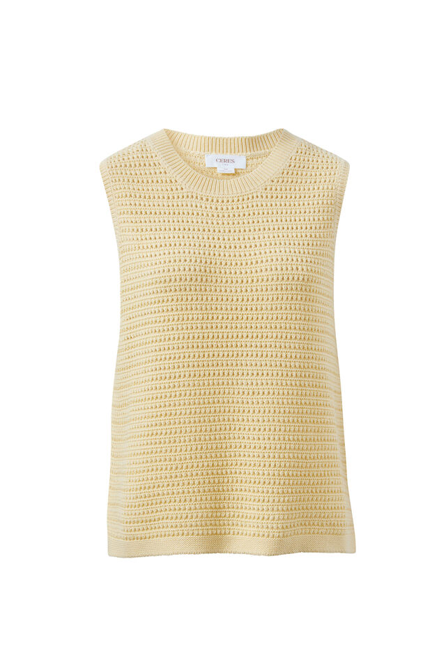 Maddy Mesh Knit Tank, NEW BUTTER