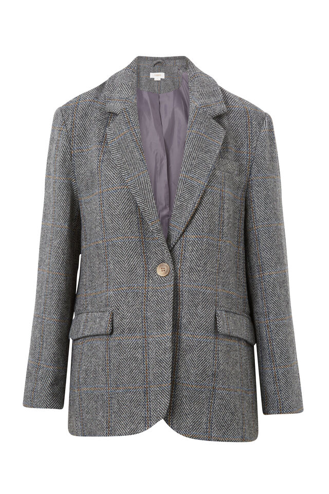 Heritage Blazer, GREY WINTER CHECK