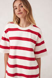 Mini Terry Dress, WHITE RED BOLD STRIPE - alternate image 5