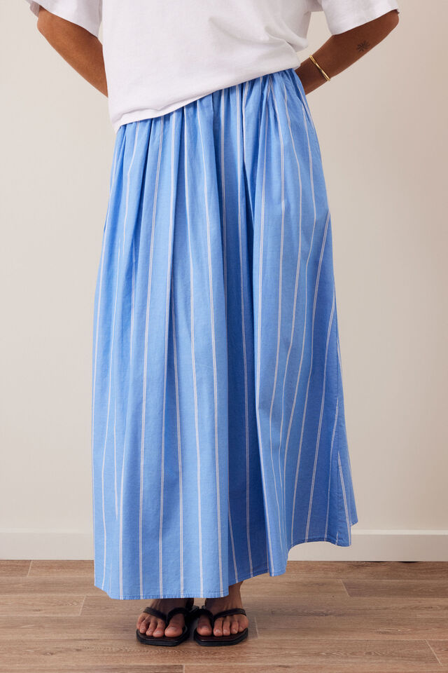 Florence Maxi Skirt, OXFORD BLUE WHITE STRIPE