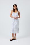 Slip Dress In Cotton Linen Blend, CHECK - alternate image 4