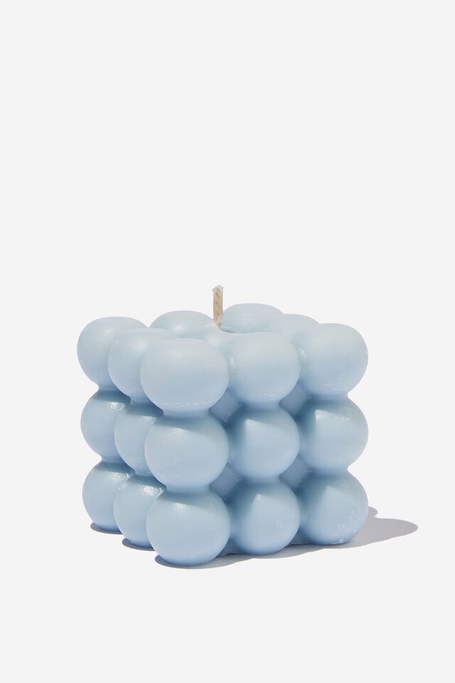 Manara Home Bubble Cube Candle, Blue - Sandalwood & Patchouli