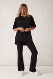 Lola Longline Step Hem Tee, BLACK - alternate image 5