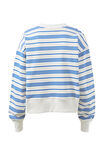 Cropped Slouchy Crew, WARM WHITE BLUE AZURE STRIPE - alternate image 3