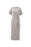 Allora Tie Midi Tee Dress, CHOC STRIPE - alternate image 2