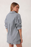 Curved Hem Shacket, LAGOON BLUE STRIPE - alternate image 3