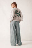 The Lounge Pant, GREEN WHITE NARROW STRIPE - alternate image 3