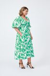 Emma Hawkins Tie Dress In Organic Cotton Poplin, GREEN FLORAL - alternate image 5
