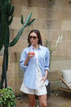 Peta Oversized Shirt, POWDER BLUE TRIPLE STRIPE - alternate image 6