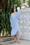 Crinkle Midi Dress, FRESH COBALT WHITE STRIPE - alternate image 1