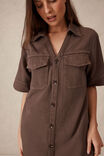 Relaxed Shirt Dress, MOCHA TWILL - alternate image 5