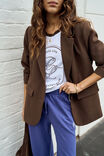 Stevie Slouchy Tee, WHITE/CHOC SPORTS LOGO - example image 5