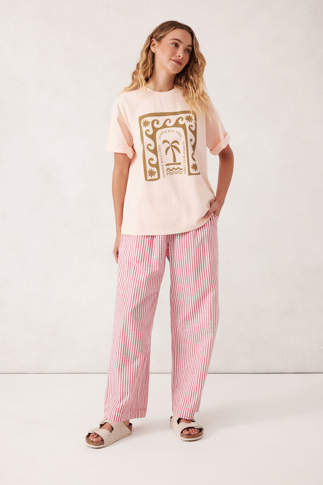 Boyfriend Tee, SHELL PINK/CERES STARS AND WAVES