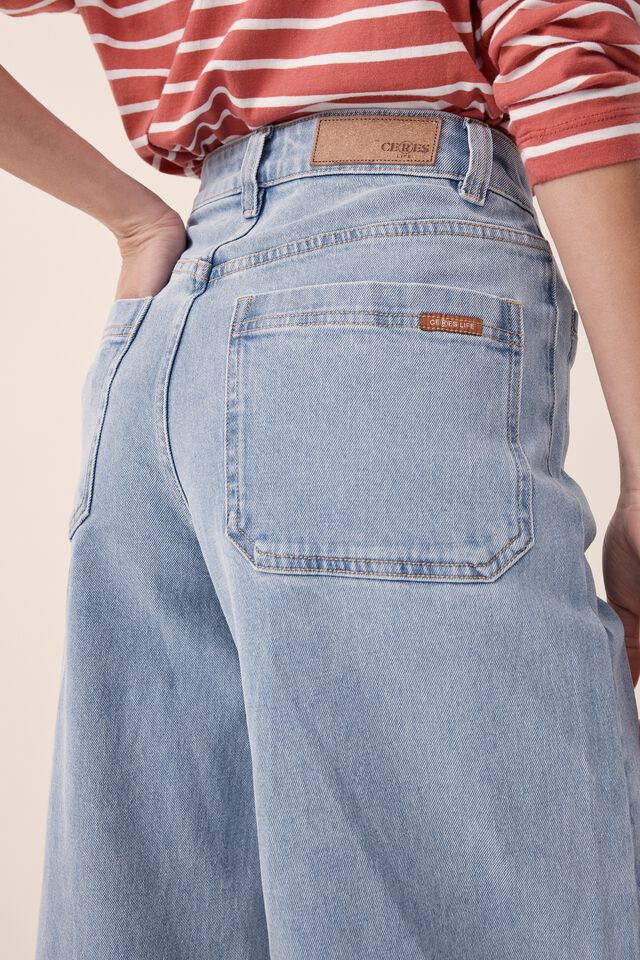 Wide Leg Pocket Jean, VINTAGE BLUE COMFORT STRETCH